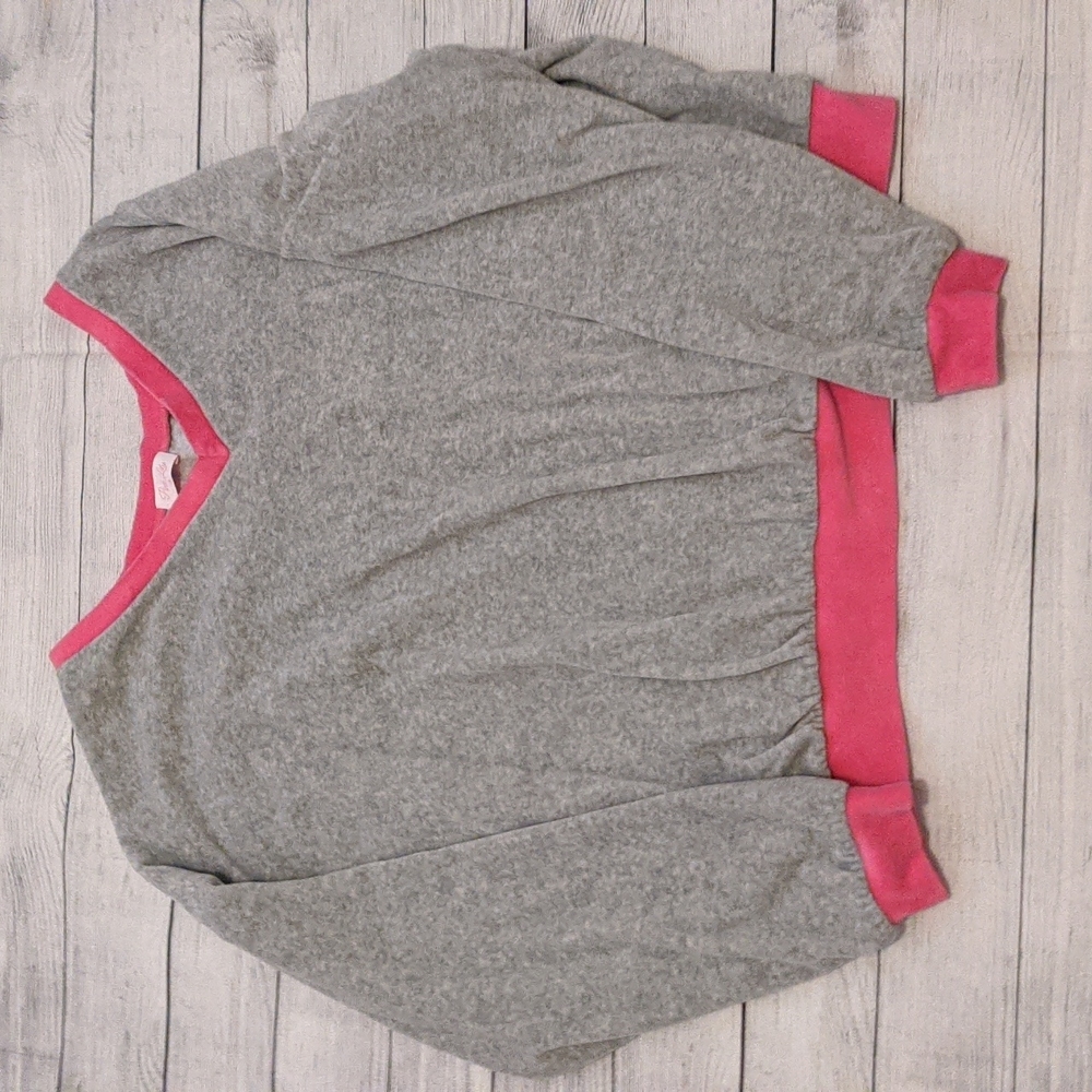 Pink Lily Gray and Pink Pullover